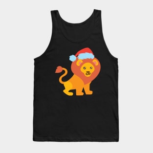 Lion with santa hat 01 Tank Top